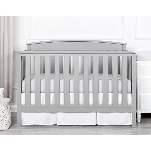 Crib Pleated Bed Skirt, 100% Egyptian Cotton 800 Thread Count, Mini Crib Size (24" x 38"+10") Inch Drop Toddler Bed Skirt for Baby Boys or Girls - White Solid