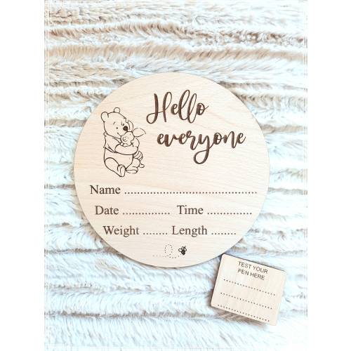 Winnie the Pooh LARGE baby stats disc baby milestone
