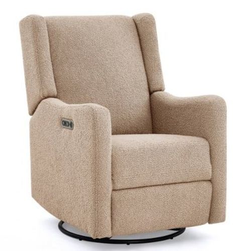 Delta Children Mercer Electronic Power Recliner and Swivel Glider with USB Port - Sand