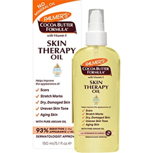 Palmer's Cocoa Butter Formula Skin Therapy Moisturizing Body Oil with Vitamin E & Pure Argan Oil, Deep Body Moisturizer for Dry, Damaged Skin, Scars or Stretch Marks, 5.1 Fl Oz (Pack of 3), YELLOW
