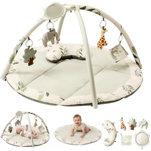 Baby Play Gym & Mat, Tummy Time Mat for Babies 0-12 Months, Green
