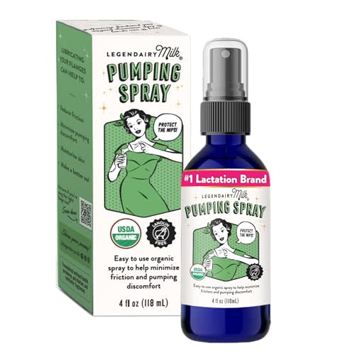 Legendairy Milk Pumping Spray 4 oz., Helps Sore Nipples & Clogged Ducts, Organic Lubricant for Breast Shields and Flanges, Vegan Breast Pump Spray, Natural & Lanolin-Free, Made in USA