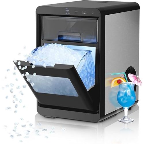 Antarctic Star Nugget Ice Maker Countertop - 44LB/Day, Self-Cleaning Portable Ice Machine with LED Display, 10-15 Minute Fast Ice Making for Home/Office/Bar