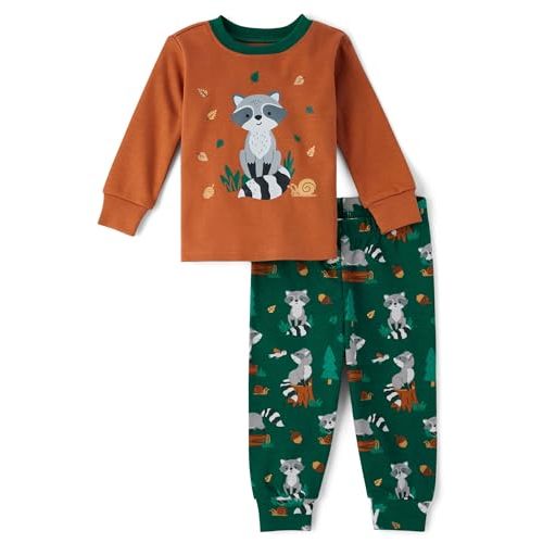 The Children's Place Baby Boys' and Toddler Long Sleeve Top and Pants Snug Fit 100% Cotton 2 Piece Pajama Set
