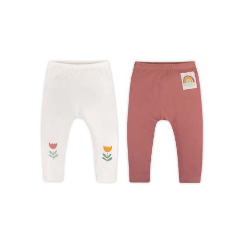 Little Star Organic Baby Girl 2 Pk Harem Legging Jogger Pants, Size Newborn - 24 Months