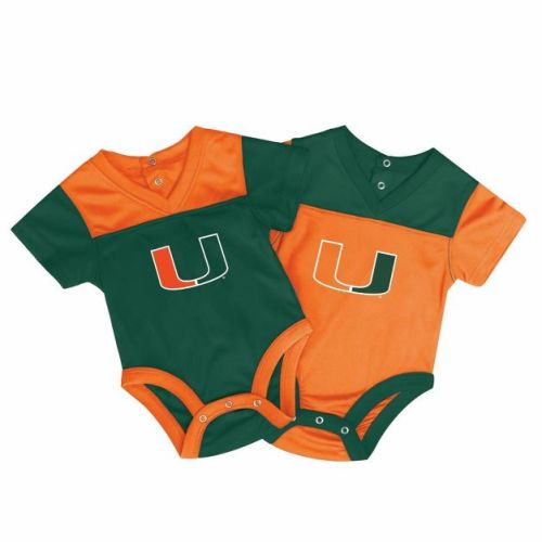 NCAA Miami Hurricanes Newborn 2pk Jersey Bodysuit - 3-6M