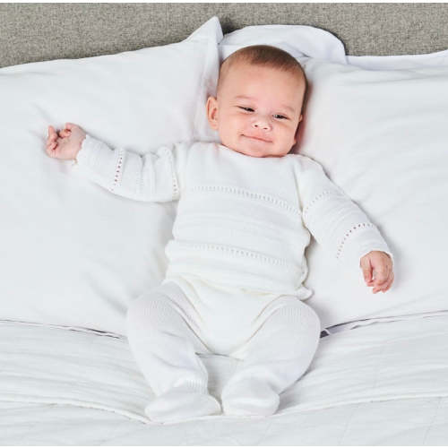 White Portuguese Knit Set – Ella Marina Baby