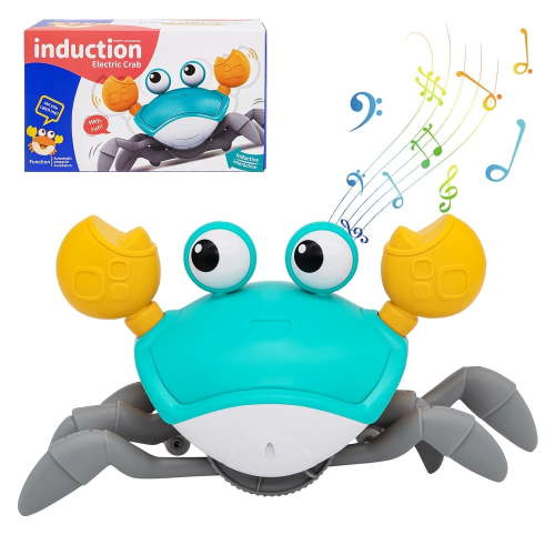 Crawling Crab Baby Toy,Tummy Time Toys Sensory Induction Crabs for Toddler Interactive Development