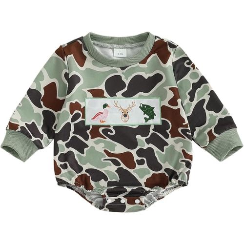 Infant Long Sleeve Bubble Romper Baby Boy Fall Winter Outfits Newborn Waffle Knit Embroidery Bodysuit Clothes