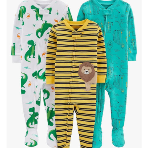 Simple Joys by Carter's baby-boys 3-pack Snug Fit Footed Cotton Pajamas