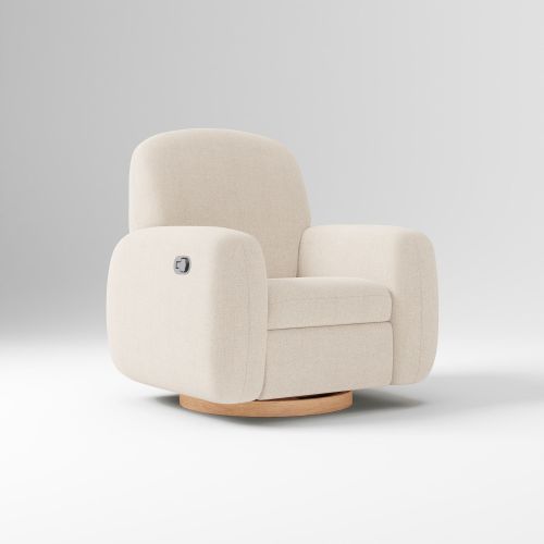 Elora Swivel Glider Recliner, Power, Performance Basket Slub Sand Blonde