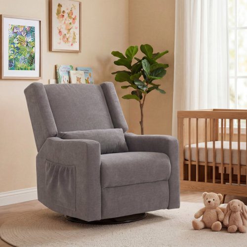 Latitude Run® Tucker Upholstered Glider Recliner Rocking Chair Swivel for Nursery & Living Room & Reviews | Wayfair