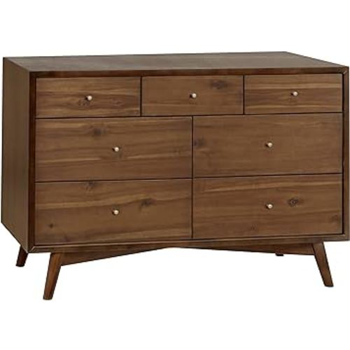 Babyletto Palma 7-Drawer Assembled Double Dresser in Natural Walnut, Greenguard Gold Certified