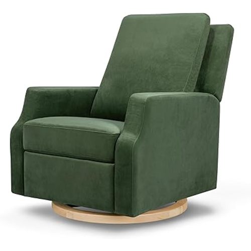 Namesake Crewe Nursery Glider Recliner w/ 360° Swivel, Forest Green Velvet