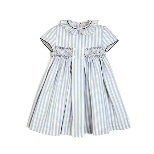 Baby Girls Long Sleeve Smocking Clothing Toddler Fall Floral Smocked Dress Vintage Dresses for Christmas Birthday Holiday