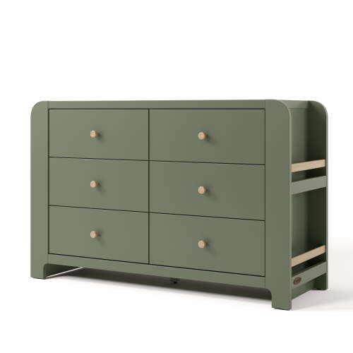 Graco Read-with-Me 6 Drawer Chest with Bookshelves, Olive with Driftwood
