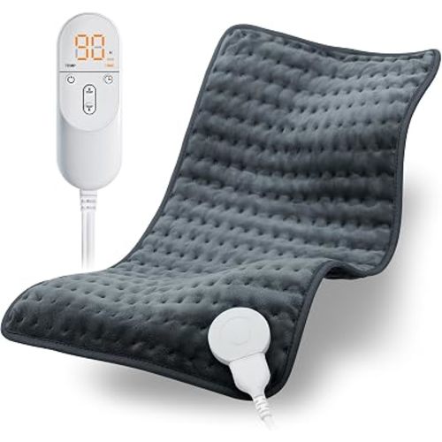 Heating Pad for Back, Electric Heating Pads for Cramps/Abdomen/Waist/Shoulder with 6 Heat Settings and Auto-Off, Moist/Dry Heat pad, Mothers Day Gifts for Mom Women Wife Grandma, 12" x 24" (Dark Gray)