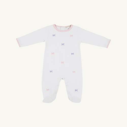 Rock Me Romper - Worth Avenue White & Bow Embroidery
