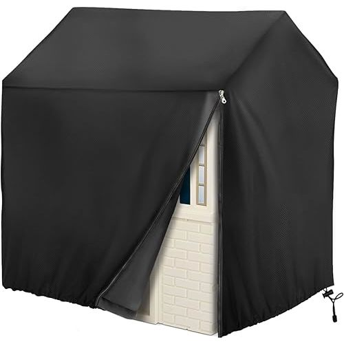 Iceberg Elf Outdoor Playhouse Cover, Plastic Playhouse Special Waterproof Covers 45" Lx 40" W x 50" H 640D ( Heavy Duty Oxford Fabric ) Double Stitched Seam, All-Weather Protector (Black)