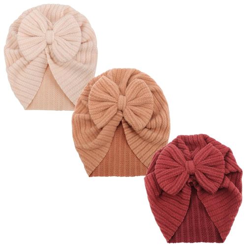 Newborn Baby Girl Hats with Bow Toddler Infant Beanie Cap Newborn Hospital Hats for Baby Girl Kid 0-12 Months