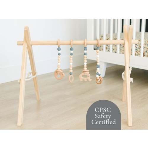 Gray and Wood Baby Gym and Toys  Baby Gym Toys  Wood Play