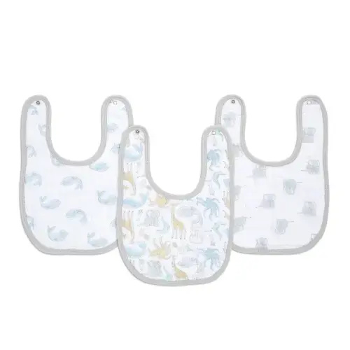Harmony Cotton Muslin Snap Bibs 3pk | aden + anais