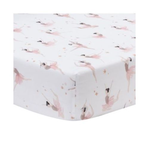 Ballerina Baby Breathable 100% Cotton Fitted Crib Sheet - White