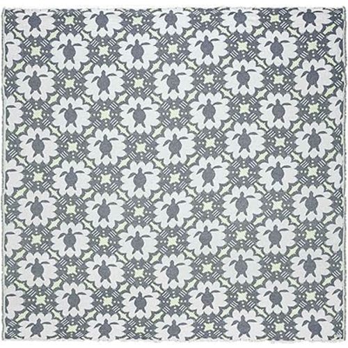 Sand Cloud Oversized Throw Blanket for Bed & Couch (Navy) - 100% Turkish Organic Cotton & Jacquard Weave with Fringe Tassels - Soft & Lightweight Beach & Throw Blankets - 90" x 90" - Caretta Party