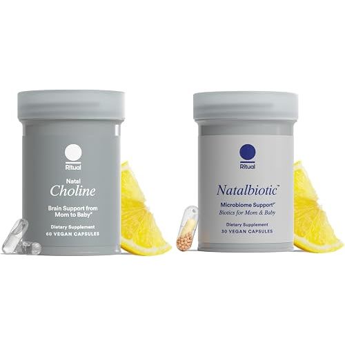 Ritual Natal Choline and Prenatal Probiotics - Support Microbiome, Digestive, and Vaginal Health - Baby's Cognitive Function and Immune Health - Vegan - 30 Servings