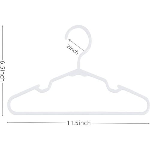 50 pcs White Baby Nursery Closet Hangers,Non-Slip Laundry Infant Pant Hanger for Newborn Clothes,Ultra-Thin Child Coat Hanger for Girl Boy Toddler Kids