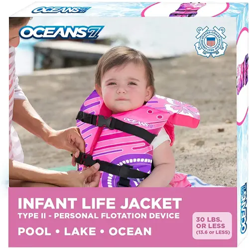 Oceans 7 U SCoast Guard Approved, Infant-Child-Youth Life Jacket Vest – Sizes for 8-90 lbs. – Type III Vest, PFD, Personal Flotation Device