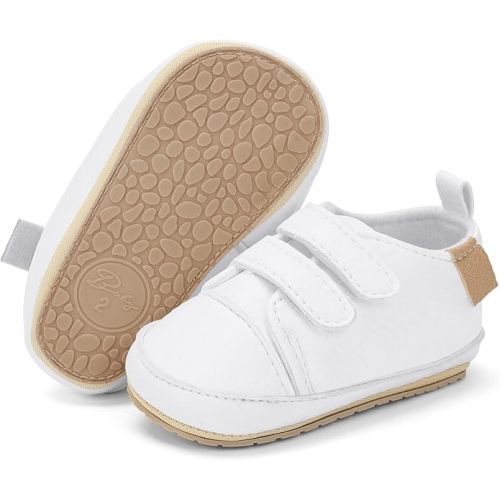 Baby Walking Shoes Lightweight Easy On/Off PU Leather Infant Sneakers Newborn Walkers with Non-Slip Sole