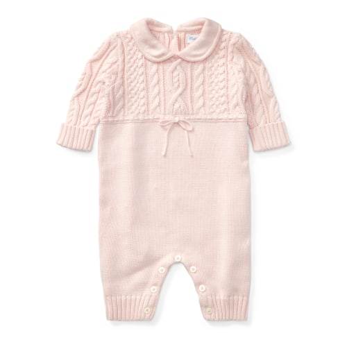 Aran-Knit Cotton Coverall | One-Pieces BABY GIRL (0-24 months) | Ralph Lauren