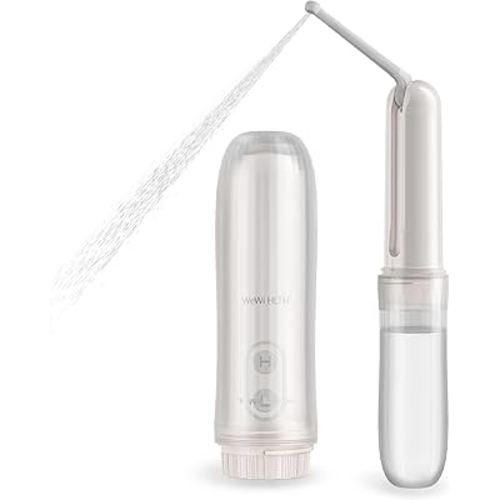 Portable Electric Bidet Sprayer - Handheld Travel Bidet with 2 Pressure Modes - Waterproof Foldable Pocket-Sized & Cordless for Bathroom Ultimate Personal Hygiene Cleaning at Home and Camping, White