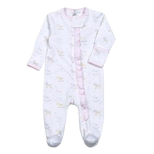 RKG-299 My Sweet Rocking Horse Pima Zipper Footie – Baby Loren