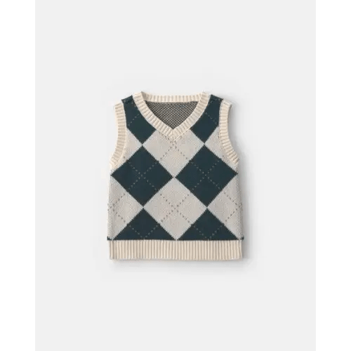Toddler Boy Argyle Sweater Vest - Green/Cream | Carter's