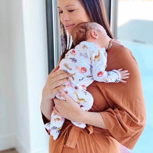 Camel Bamboo Knit Maternity Robe*