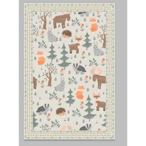 Boho Rugs Washable Area Rug Ultra-Thin Traditional Floral Carpet Large Cream Colorful Vintage Bedroom Rug