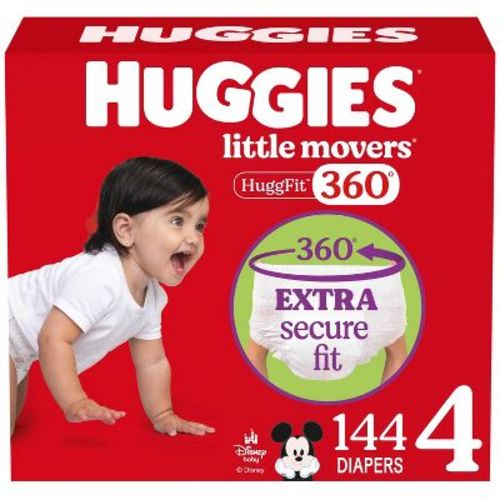 Huggies Little Movers HuggFit 360 Pull On Diapers -Size 4 - 144ct: 22 to 37 lbs, Wood Fluff Pulp