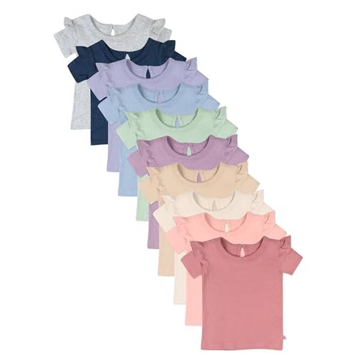 HonestBaby Baby Toddler & Kids' 100% Organic Cotton Short Sleeve T-Shirts (10-Pack)