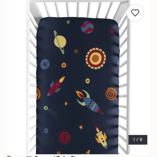 Sweet Jojo Designs Space Galaxy Fitted Crib Sheet