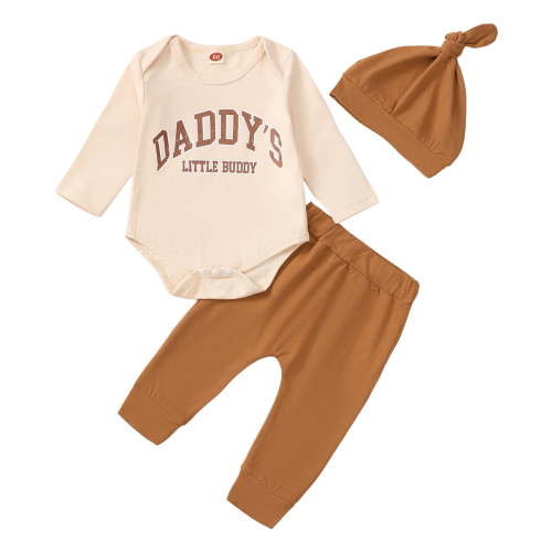 Curenmufel Baby Boy Clothes Newborn Sets Newborn Baby Girl Boy Fall Clothes Outfits Long Sleeve Knitted Cotton Romper & Pants Infant Winter Sets 0 3 6 9 12 18 24 Months (Beige,6-12 Months)