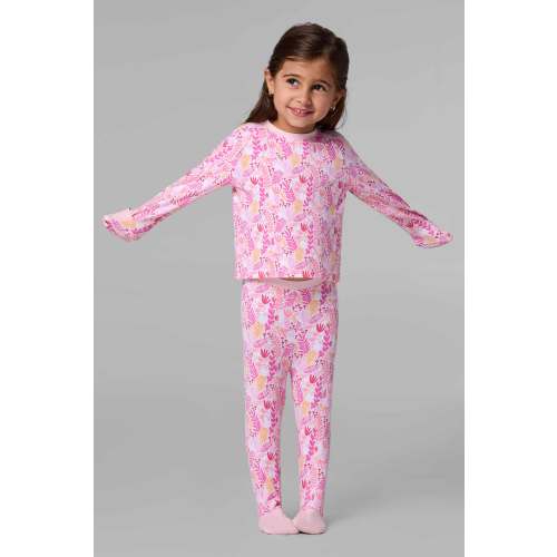 Baby's Long Sleeve T-Shirt | Soft Pink Blooming Forest