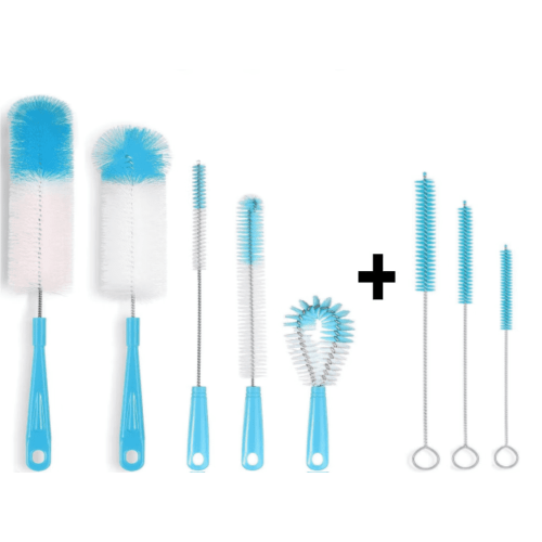 ZOUYUE 8 Pcs Bottle Cleaning Brush Set Long Handle Black Bottle Cleaner Sturdy Food Grade for Cleaning Baby Bottles Sports Water Bottles Flask