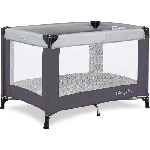Dream On Me Nest Portable Play Yard With Carry Bag And Shoulder Strap, GREY