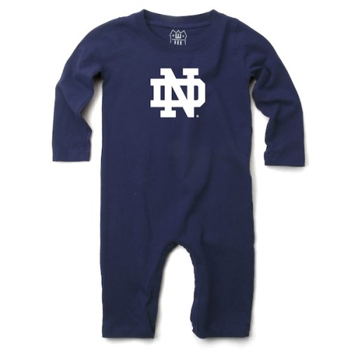 Infant Wes & Willy Navy Notre Dame Fighting Irish Long Sleeve Romper