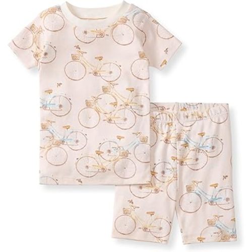 Burt's Bees Baby Baby Girls' Pajamas, Sleeve Tee and Shorts 2-Piece Pj Set, 100% Organic Cotton