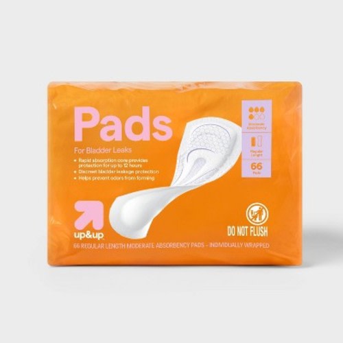 Incontinence Pads for Women - Moderate Absorbency - Regular - 66ct - up&up™