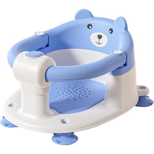 Baby Bath Seat, Baby Bath Chair with Non-Slip Suction Cups and Lockable Guardrail, Sit Up Bathtub Seat with Soft Cushion, Baby Summer Essentials for Newborn Toddler Infant 6 Months Up