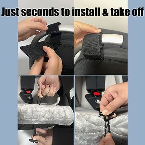 Car Seat Cover for Babies Winter - Baby Car Seat Covers Universal Cold Weather Shield,Warm and Cozy Carseat Covers Canopy Water Resistant for Baby Protection Car Seat Covers for Infant Car Seat - Black